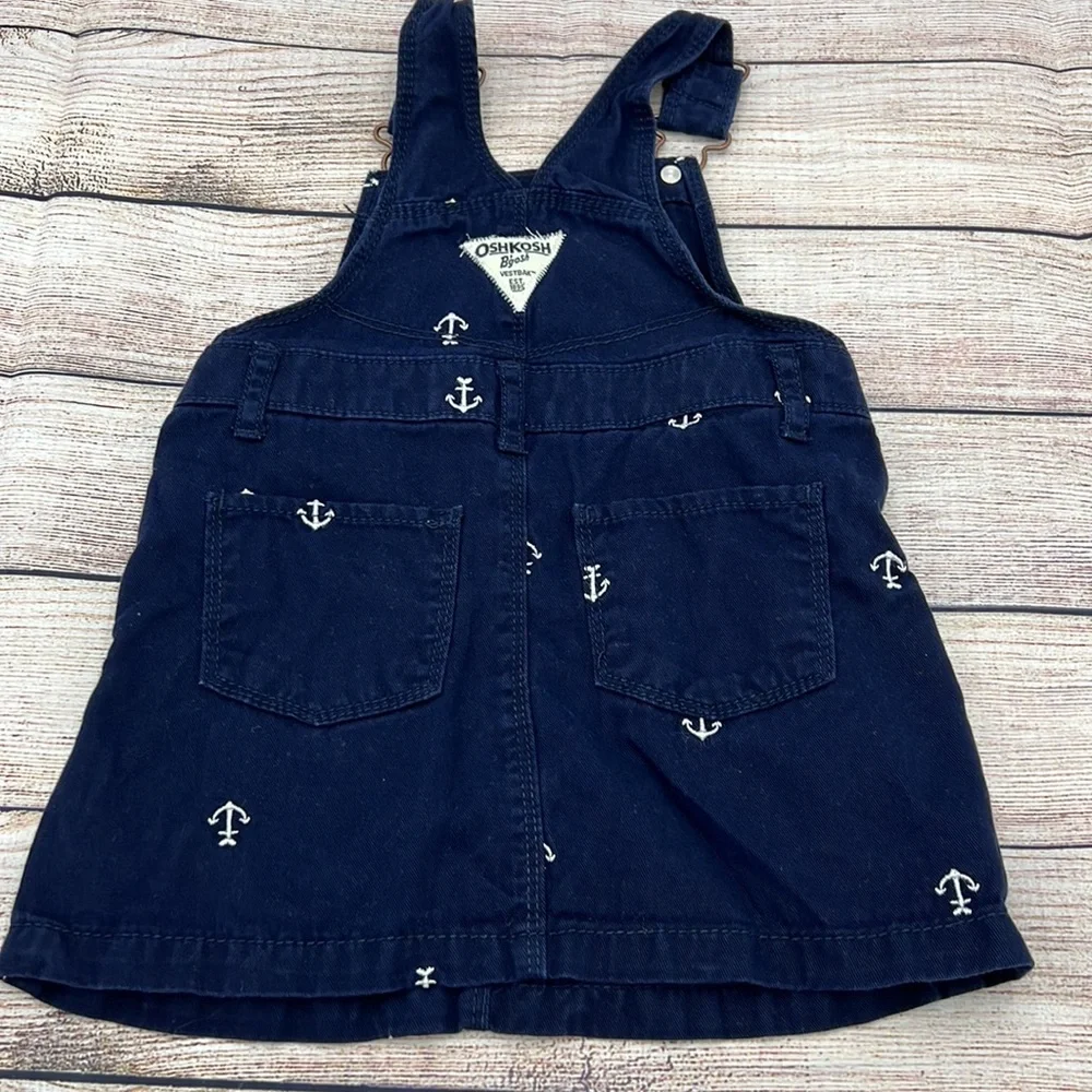 Osh Kosh Navy with White Anchors Overall Skirt Sz 24 M